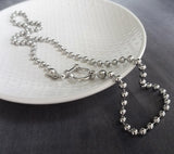 Stainless Steel Ball Chain, front horseshoe shackle screw clasp, chunky chain, large ball chain, big silver ball chain, horseshoe necklace - Constant Baubling