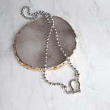 Stainless Steel Ball Chain, front horseshoe shackle screw clasp, chunky chain, large ball chain, big silver ball chain, horseshoe necklace - Constant Baubling