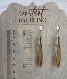 Long Thin Teardrop Earrings, bronze drop earring, long skinny earring, antique bronze earring, rustic earring, narrow drop earring leverback - Constant Baubling