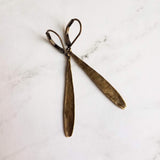 Long Thin Teardrop Earrings, bronze drop earring, long skinny earring, antique bronze earring, rustic earring, narrow drop earring leverback - Constant Baubling