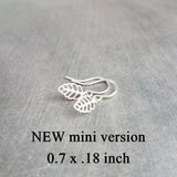 Silver Leaf Earrings, small silver leaves, cut out leaf earring, simple leaf earrings, delicate leaf earring, dainty leaf earring, filigree - Constant Baubling