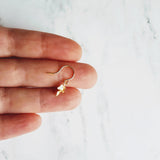 Maple Leaf Earrings, tiny gold leaf earring, fall earring, autumn earring, small gold leaf earring, gold leaf dangle, gold maple leaf - Constant Baubling