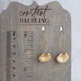 Lotus Leaf Earrings, gold lily pads, small lotus earring, little gold leaves, lilypad dangle earring, latching kidney wires, rebirth, frog - Constant Baubling