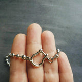 Stainless Steel Ball Chain, front horseshoe shackle screw clasp, chunky chain, large ball chain, big silver ball chain, horseshoe necklace - Constant Baubling