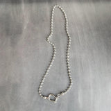 Stainless Steel Ball Chain, front horseshoe shackle screw clasp, chunky chain, large ball chain, big silver ball chain, horseshoe necklace - Constant Baubling
