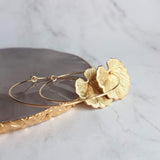 Lotus Leaf Earrings, gold lily pads, small lotus earring, little gold leaves, lilypad dangle earring, latching kidney wires, rebirth, frog - Constant Baubling