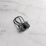 Black Disk Earrings - matte black earring, small disk earring, black leverback, all black earring, circle charm earring, small round disk - Constant Baubling