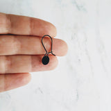 Black Disk Earrings - matte black earring, small disk earring, black leverback, all black earring, circle charm earring, small round disk - Constant Baubling