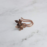 Small Copper Earrings - maple leaf - little tiny micro mini antique finish leaves - minimalist aged dangle charm - rustic tree autumn child - Constant Baubling