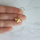 Large Gold Bee Earrings, bumblebee earring, large bee earring, big bee earring, honeybee earring, simple bee earring, beekeeper gift, dangle - Constant Baubling