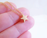 Gold Star Necklace, 14K gold fill chain, simple star necklace, small star necklace, superstar necklace, award necklace, all star necklace - Constant Baubling