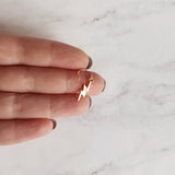 Storm Cloud Earrings, gold cloud earring, mismatched earring, weather earring, gold lightning earring, bolt earring, thunder earring - Constant Baubling