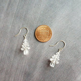 Christmas Earrings, Christmas tree earring, Xmas tree earring, clear tree earring, clear crystal earring, glam earring, gold gifts under 25 - Constant Baubling