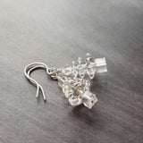 Christmas Earrings, Christmas tree earring, Xmas tree earring, clear tree earring, clear crystal earring, glam earring, gold gifts under 25 - Constant Baubling