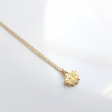 Gold Semicircle Necklace, ethnic charm necklace, gold half circle necklace, small gold pendant delicate gold chain, little dainty matte gold - Constant Baubling