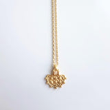 Gold Semicircle Necklace, ethnic charm necklace, gold half circle necklace, small gold pendant delicate gold chain, little dainty matte gold - Constant Baubling