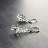 Christmas Earrings, Christmas tree earring, Xmas tree earring, clear tree earring, clear crystal earring, glam earring, gold gifts under 25 - Constant Baubling