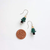 Christmas Earrings, Christmas tree earring, Xmas earring, holiday earrings, emerald green tree, crystal Christmas tree, gold gifts under 25 - Constant Baubling