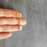 Short Gold Bar Earrings, gold line earrings, gold stick earrings, tube earring small thin gold earrings straight line skinny cylinder - Constant Baubling