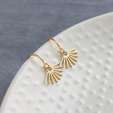 Gold Sun Ray Earrings, sun earrings, sunshine earrings, little sun earrings, tiny sun earrings, gold spike earrings, minimalist small spike - Constant Baubling