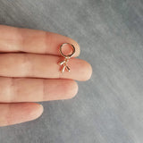 Rose Gold Drop Earrings, little teardrop earring, rose gold tear drop earring, 3 drop earring, dainty rose gold, small rose gold huggie hoop - Constant Baubling