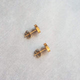 Gold Stud Earrings, confetti stud earrings, confetti earrings, tiny stud earrings, glitter studs small glitter earring, gold stainless steel - Constant Baubling