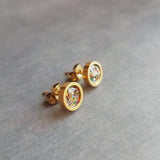 Gold Stud Earrings, confetti stud earrings, confetti earrings, tiny stud earrings, glitter studs small glitter earring, gold stainless steel - Constant Baubling