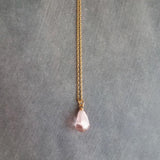 Red Pomegranate Seed Necklace, small light red pendant, thin delicate chain, seed fruit necklace, fertility necklace, pomegranate seed charm - Constant Baubling