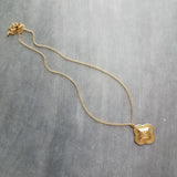 Gold Clover Pendant Necklace, large clover necklace, lucky necklace, 4 leaf clover, 4 lobe pendant ornate necklace St Patrick's Day necklace - Constant Baubling