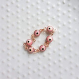 Evil Eye Ring, rose gold ring, Hamsa ring, hand of Fatima ring, spiritual ring, protection ring, pink amulet talisman, good luck fortune - Constant Baubling