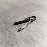 Short Black Bar Earrings, 1.3 inch small earring, minimalist, narrow black earring, thin earring, matte black earrings, flat rectangle - Constant Baubling
