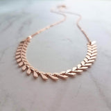 Rose Gold Necklace, herringbone necklace, rose gold arrow chain, arrow necklace, rose gold chevron chain, rose gold v necklace small v chain - Constant Baubling