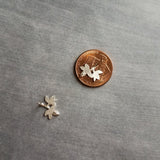 Matte Silver Branch Earrings, small silver stud earrings, tiny branch earring, leaf stud, sterling silver post, tree earrings, branch studs - Constant Baubling