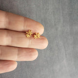 Matte Silver Branch Earrings, small silver stud earrings, tiny branch earring, leaf stud, sterling silver post, tree earrings, branch studs - Constant Baubling