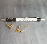 Gold Arrow Earrings, chevron earring, gold chevron, arrow dangle, chevron dangle earring, brass spear earring, 2" earring gold spear earring - Constant Baubling