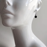 Black Disk Earrings - matte black earring, small disk earring, black leverback, all black earring, circle charm earring, small round disk - Constant Baubling