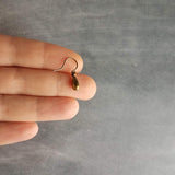 Antique Brass Drop Earrings, small drop earrings, simple teardrop earring, little bronze drop earring, rustic dangle earring, dainty earring - Constant Baubling
