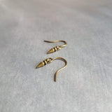 Tiny Spear Earrings, antique brass earring, old gold earring, small dangle earring, small bullet earring, bronze earring, mini spike earring - Constant Baubling