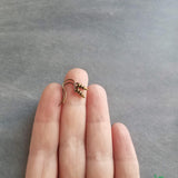 Tiny Spear Earrings, antique brass earring, old gold earring, small dangle earring, small bullet earring, bronze earring, mini spike earring - Constant Baubling