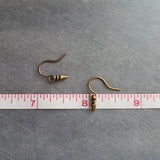 Tiny Spear Earrings, antique brass earring, old gold earring, small dangle earring, small bullet earring, bronze earring, mini spike earring - Constant Baubling