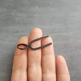 Matte Black Arch Earrings, U shape earring, black earring, lever back earring, black huggie hoop, black rainbow dangle, simple black earring - Constant Baubling