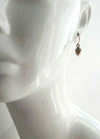 Acorn Earrings, antique copper earring, small acorn dangles, acorn charms, squirrel earring, rustic acorns, oxidized dark copper autumn fall - Constant Baubling