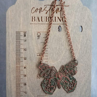Collar de trébol de cobre, colgante de trébol pequeño, cadena de cobre antigua, collar de trébol de 4 hojas, collar de cobre rústico, cobre oxidado, suerte