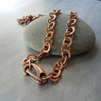 Copper Chain Necklace Pure Copper Chain Handmade Jewelry Chain for Pendant Pure Copper Jewelry Gift for Men Lobster Claw Chain Stylish Chain