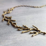 Bare Branches Necklace, bronze necklace, antique brass necklace, antique bronze necklace, rustic necklace, spindly branches, tree necklace, bare tree, winter tree necklace