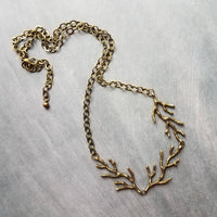 Bare Branches Necklace, bronze necklace, antique brass necklace, antique bronze necklace, rustic necklace, spindly branches, tree necklace, bare tree, winter tree necklace