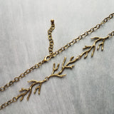 Bare Branches Necklace, bronze necklace, antique brass necklace, antique bronze necklace, rustic necklace, spindly branches, tree necklace, bare tree, winter tree necklace