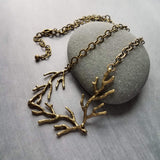 Bare Branches Necklace, bronze necklace, antique brass necklace, antique bronze necklace, rustic necklace, spindly branches, tree necklace, bare tree, winter tree necklace