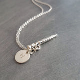 Flute Necklace, silver necklace, initial necklace, personalized necklace, flute charm necklace, piccolo pendant, flautist necklace orchestra