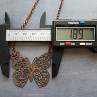 Collar de trébol de cobre, colgante de trébol pequeño, cadena de cobre antigua, collar de trébol de 4 hojas, collar de cobre rústico, cobre oxidado, suerte